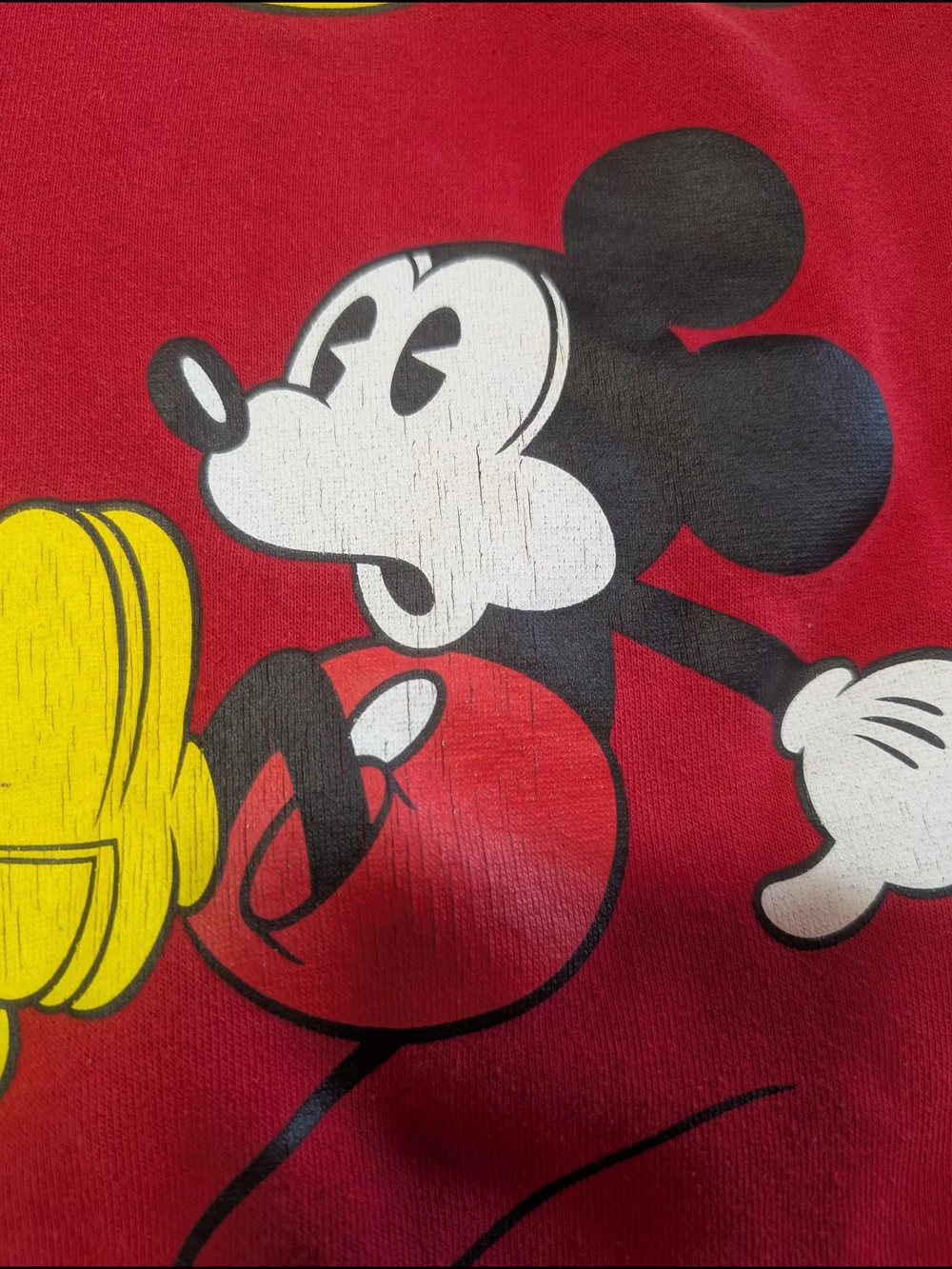 Disney Mickey Mouse Red Graphic Print Pullover Hoodie Teens/Kids Size Large